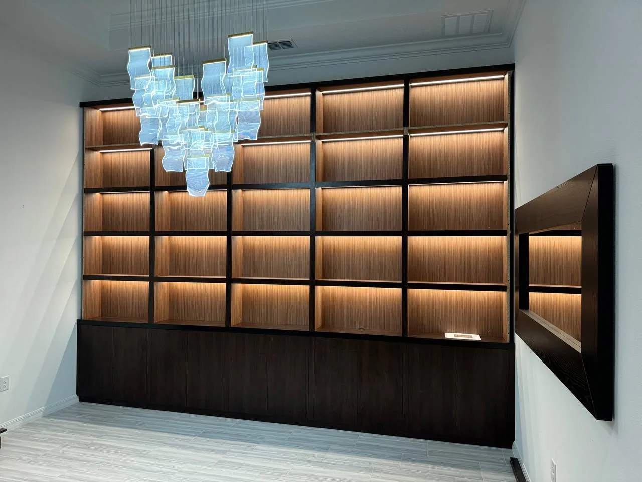 Illuminated display library completed by LeVika Furniture